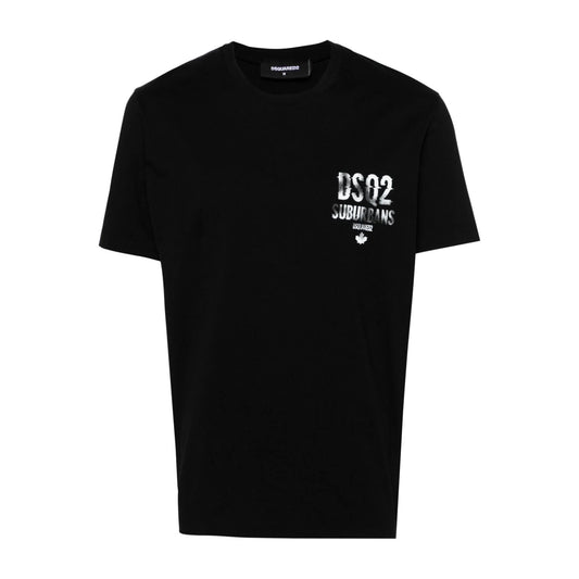 T-SHIRT NERA LOGOTYPE SUBURBANS DSQUARED2