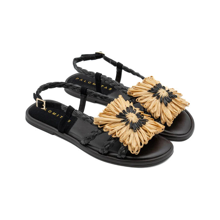 PALOMITAS 31-1102 ALICIA RAFFIA / MICROFIBRABLACK