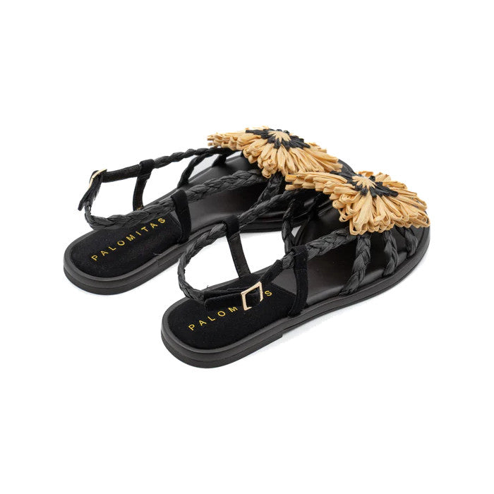 PALOMITAS 31-1102 ALICIA RAFFIA / MICROFIBRABLACK