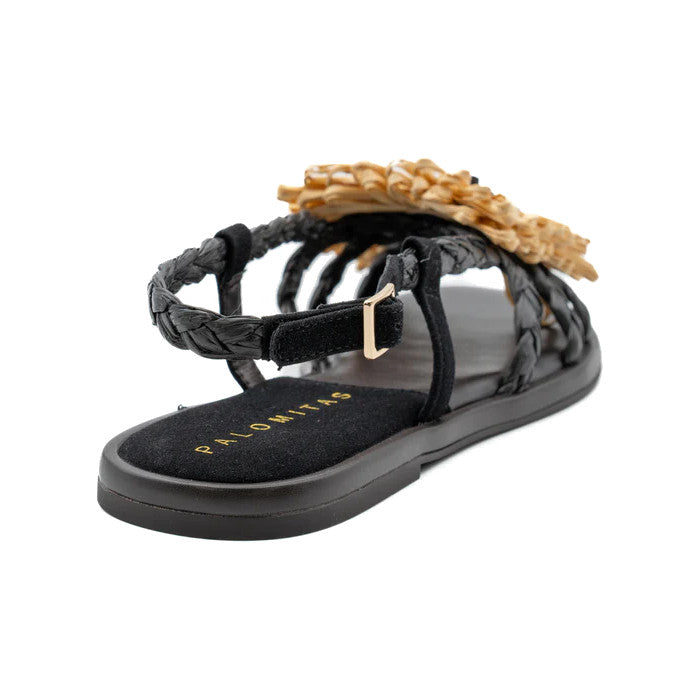 PALOMITAS 31-1102 ALICIA RAFFIA / MICROFIBRABLACK