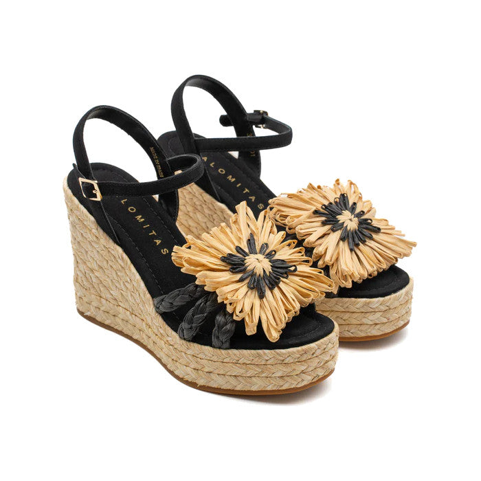 PALOMITAS 31-1701 FANNIE RAFFIA / MICROFIBRABLACK